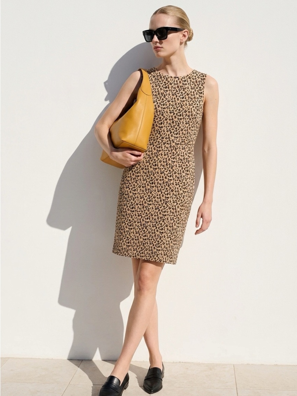 J. Crew Leopard Print Midi Sheath Dress - Taupe/Brown